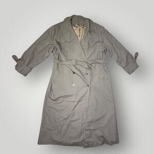 Carol Cohen Drizzle Trench Coat Vintage Jacket Size 12 USA